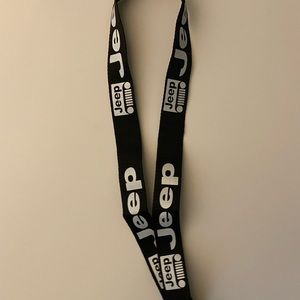 JEEP Logo Lanyard Keychain JEEP Grill Graphics Black with White, 2 pc NEW!!
